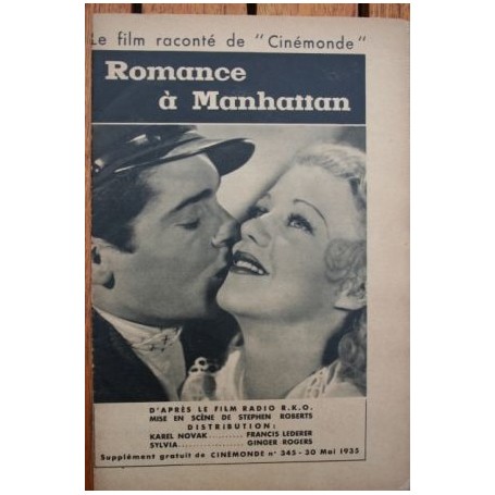 Francis Lederer Ginger Rogers Romance in Manhattan