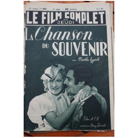 Marta Eggerth Colette Darfeuil Max Michel La Chanson du souvenir Serge de Poligny