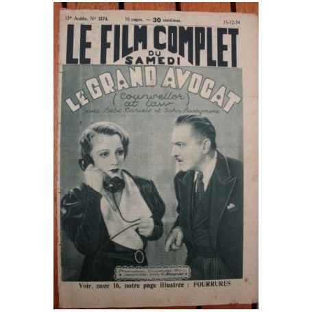 John Barrymore Bebe Daniels Melvyn Douglas Counsellor at Law William Wyler