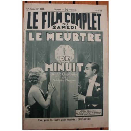 Adolphe Menjou Mayo Methot The Night Club Lady Irving Cummings