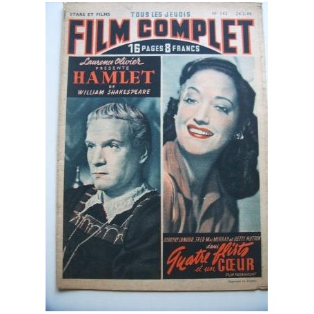 Laurence Olivier Jean Simmons Eileen Herlie Hamlet Dorothy Lamour Fred MacMurray And the Angels Sing